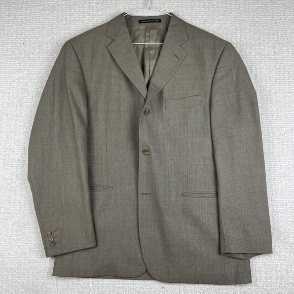 VTG Jones New York Men's Blazer Jacket Beige / Brown Sports Coat Wool Size 42S - Picture 1 of 16